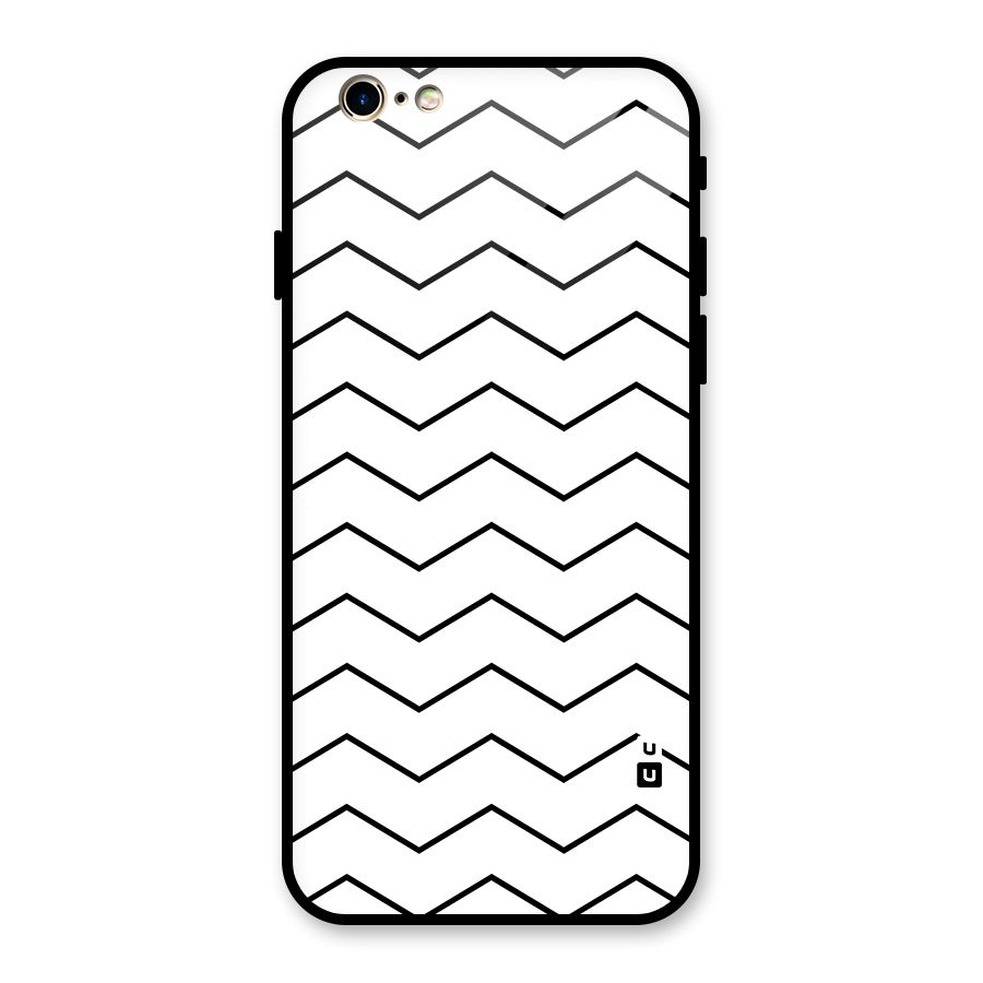 ZigZag Simple Classic Lines Glass Back Case for iPhone 6 6S