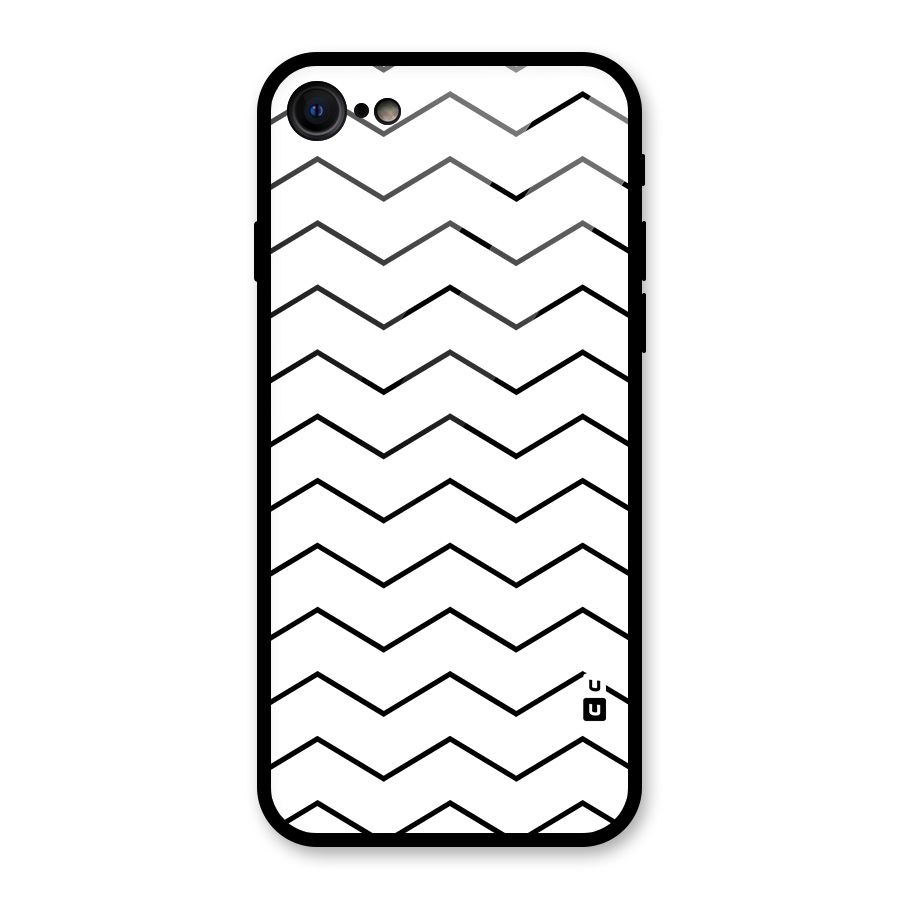 ZigZag Simple Classic Lines Glass Back Case for iPhone 7