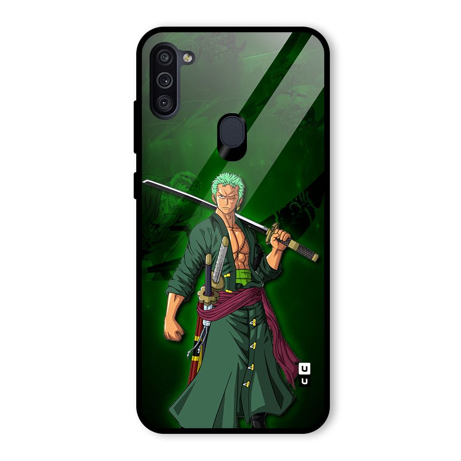 Zoro Ready Glass Back Case for Galaxy M11