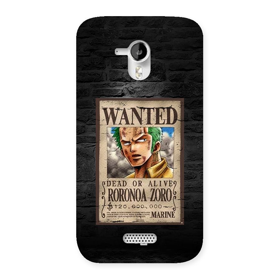 Zoro Wanted Back Case for Canvas HD A116