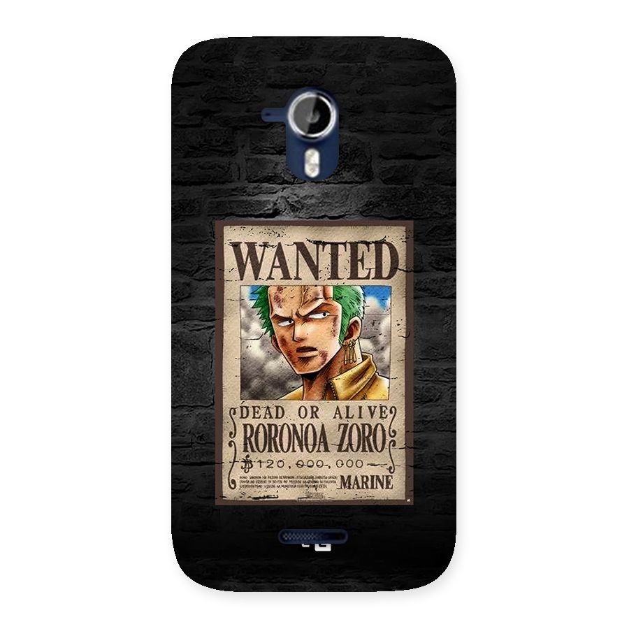 Zoro Wanted Back Case for Canvas Magnus A117
