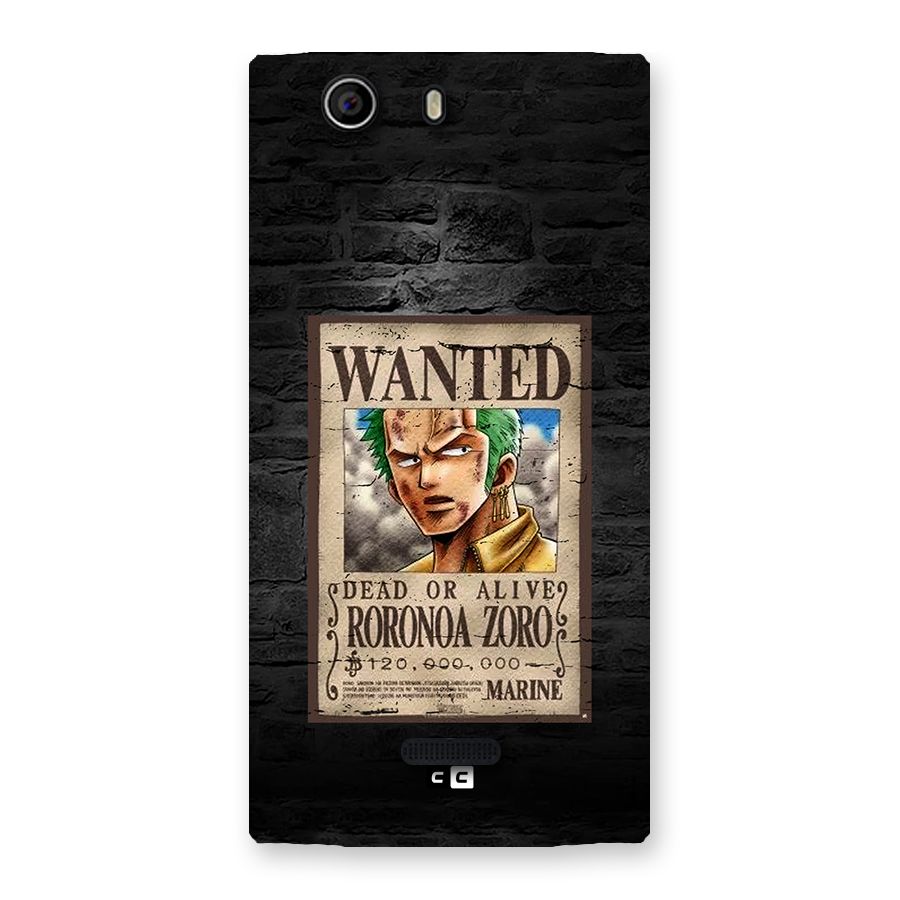 Zoro Wanted Back Case for Canvas Nitro 2 E311