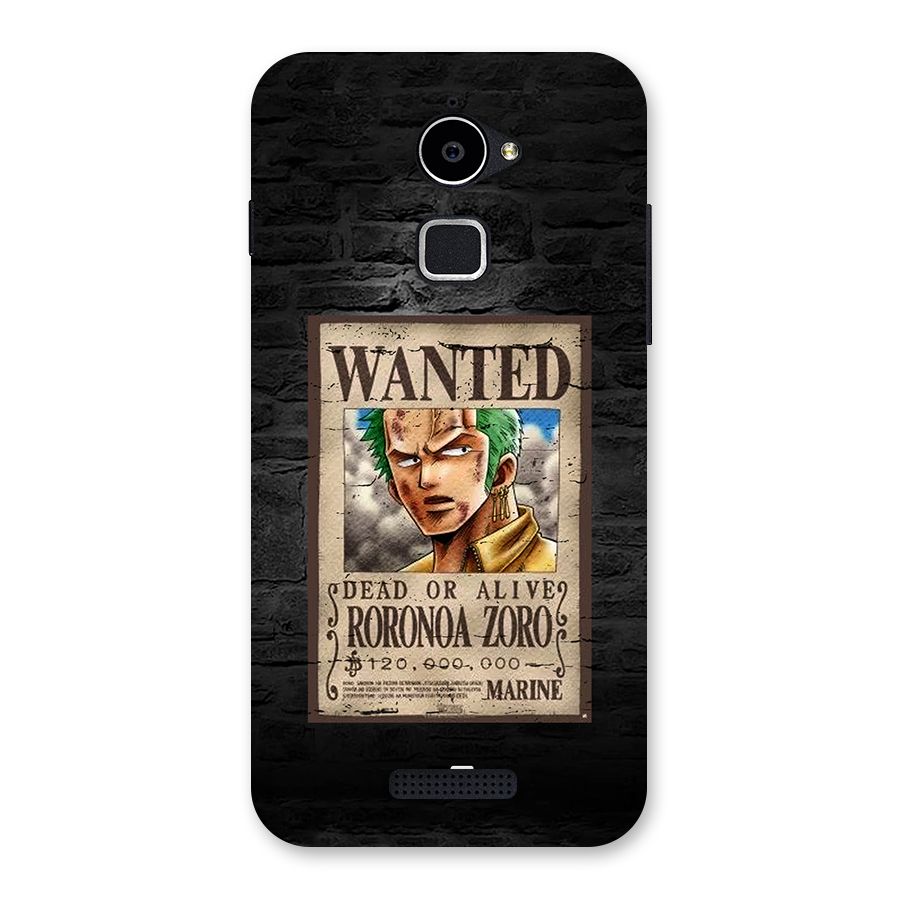 Zoro Wanted Back Case for Coolpad Note 3 Lite