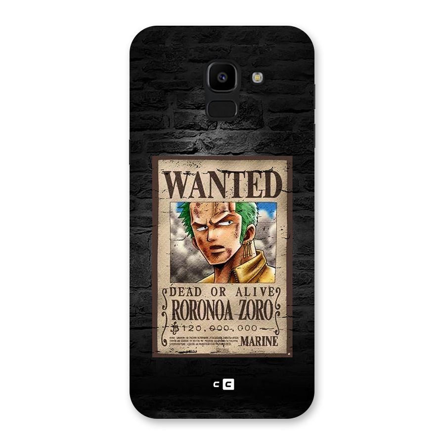 Zoro Wanted Back Case for Galaxy J6