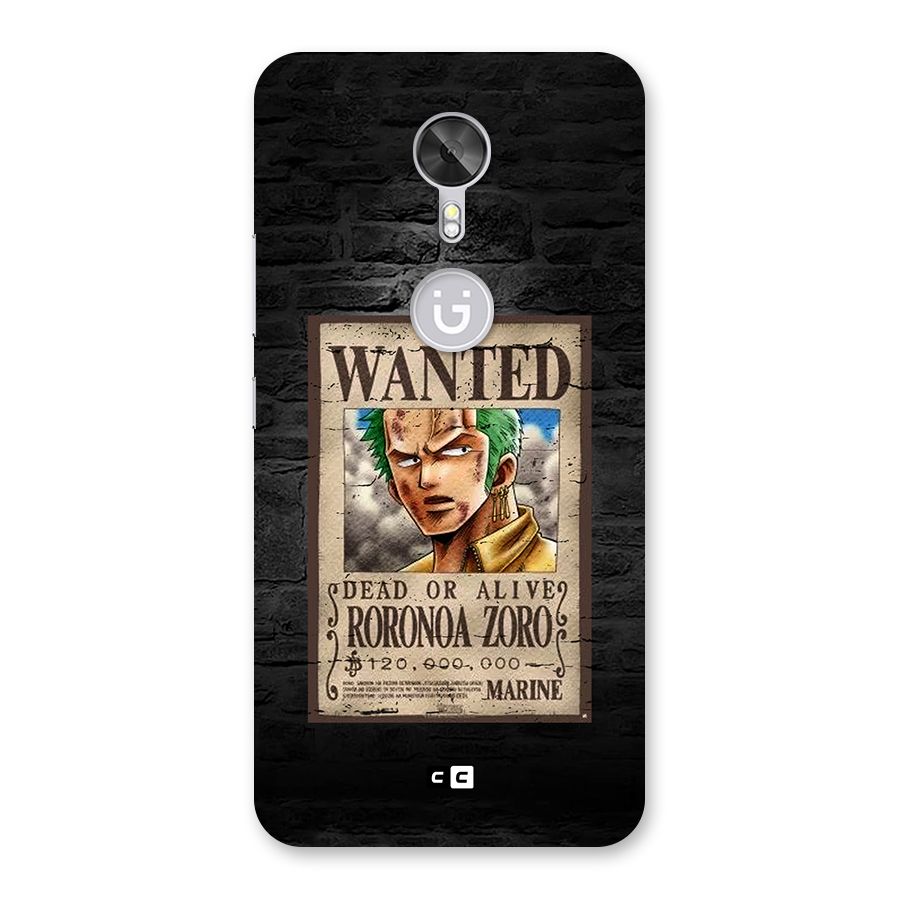 Zoro Wanted Back Case for Gionee A1