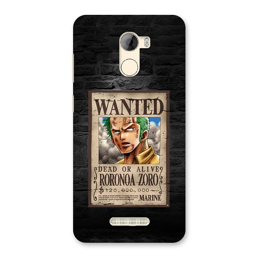 Zoro Wanted Back Case for Gionee A1 LIte