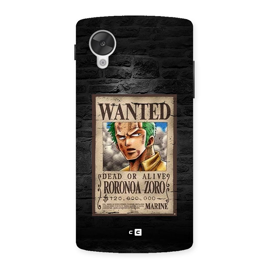 Zoro Wanted Back Case for Google Nexus 5