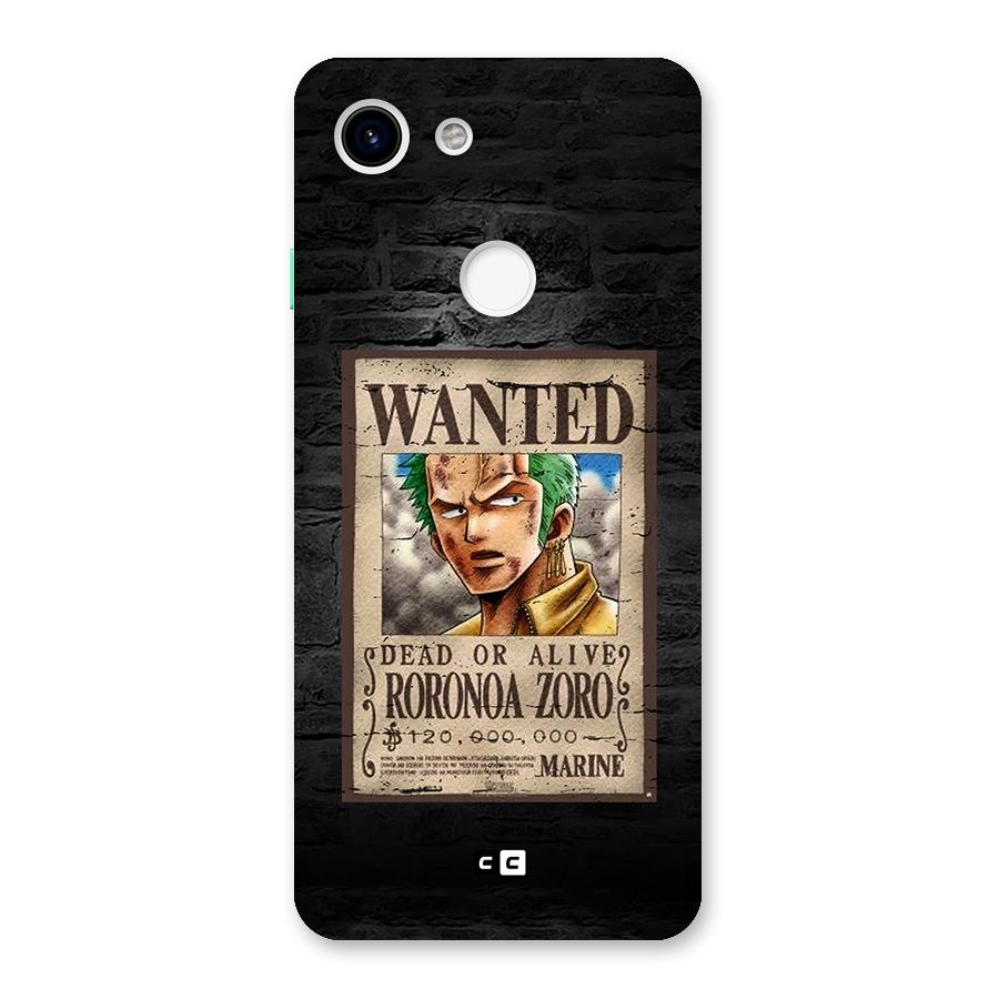 Zoro Wanted Back Case for Google Pixel 3