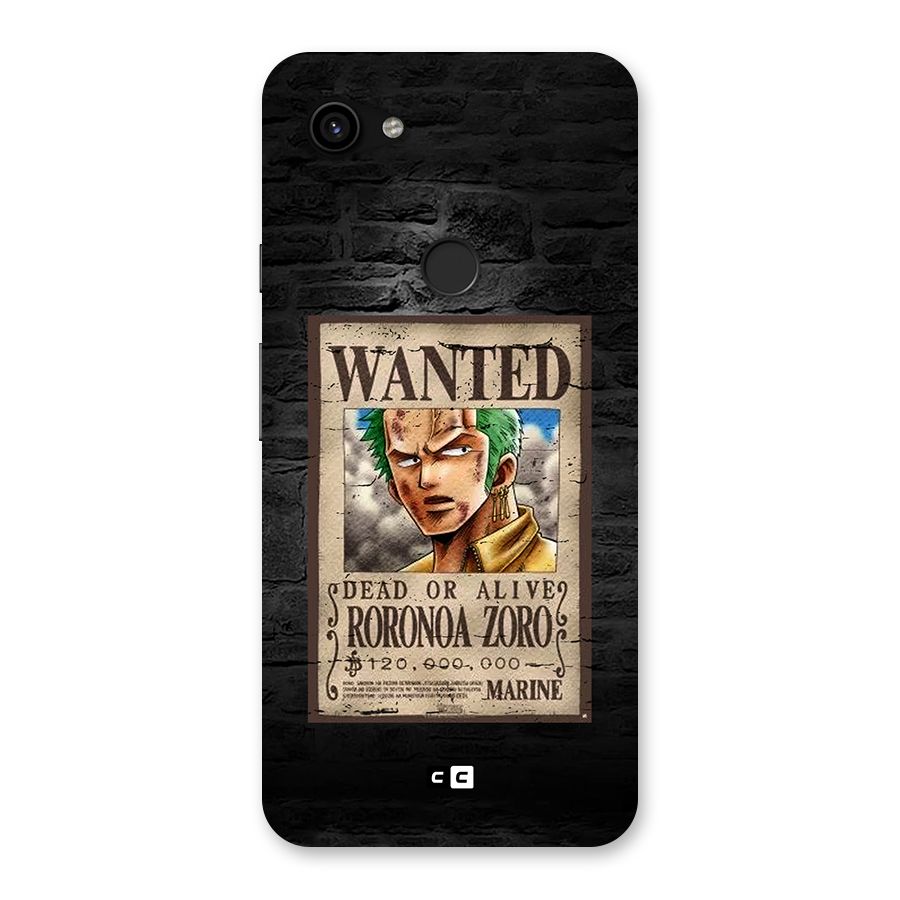 Zoro Wanted Back Case for Google Pixel 3a XL