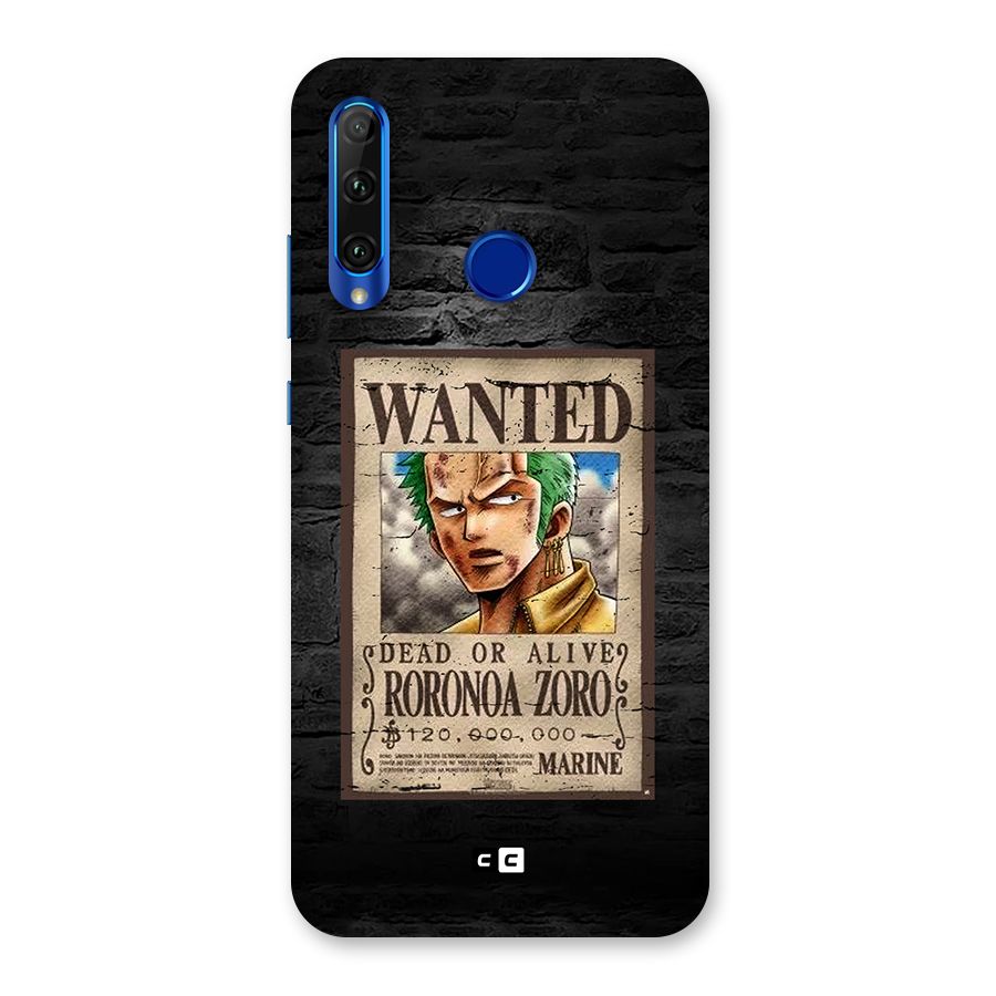 Zoro Wanted Back Case for Honor 20i