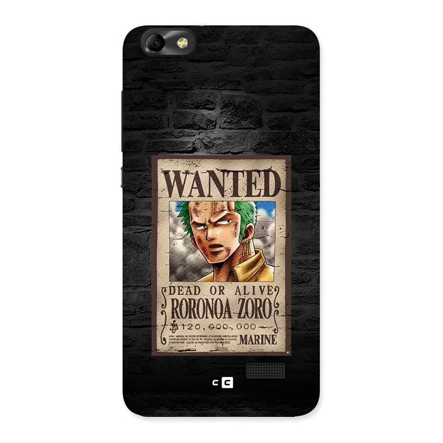 Zoro Wanted Back Case for Honor 4C