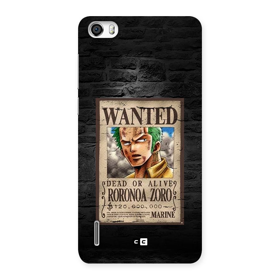Zoro Wanted Back Case for Honor 6