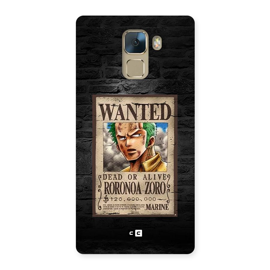 Zoro Wanted Back Case for Honor 7