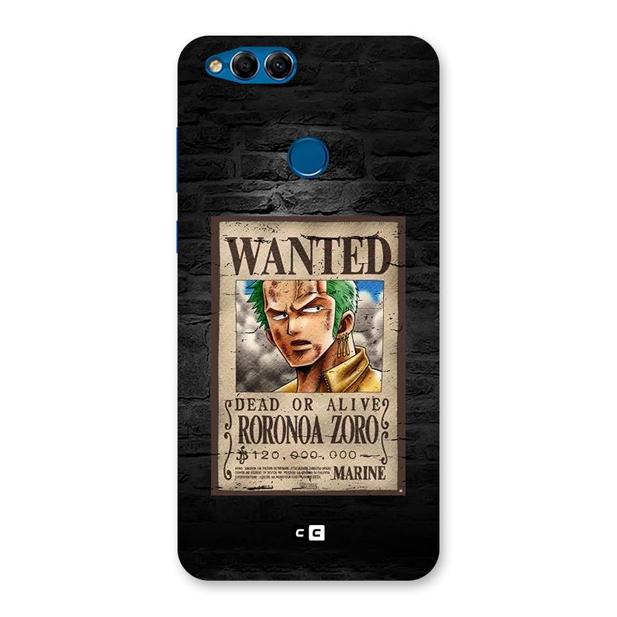 Zoro Wanted Back Case for Honor 7X