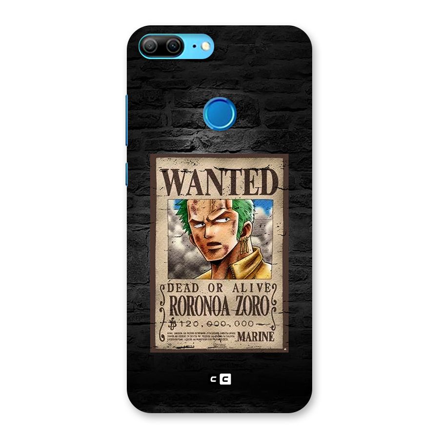 Zoro Wanted Back Case for Honor 9 Lite
