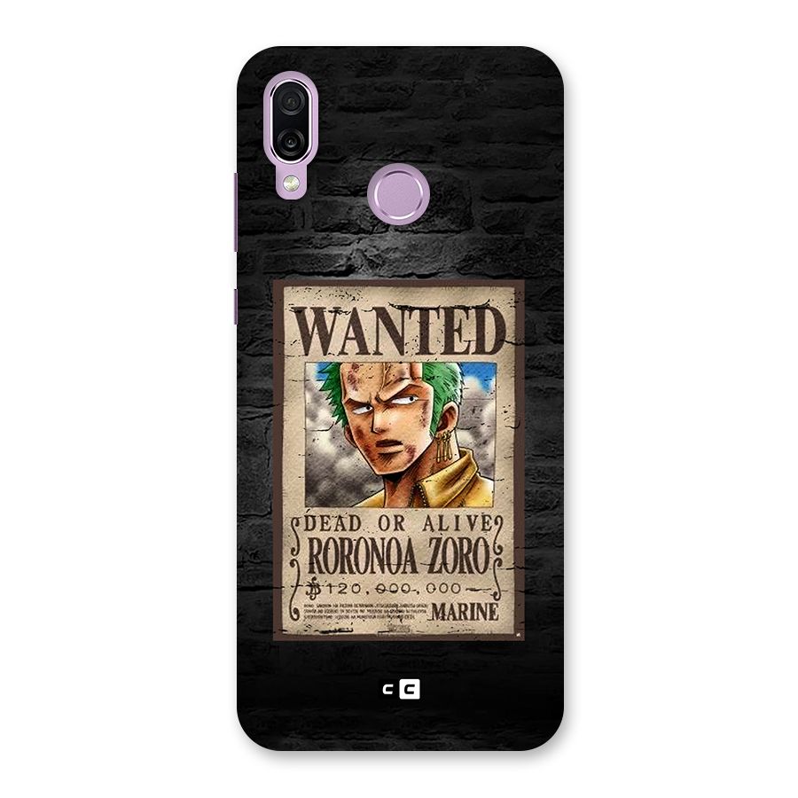 Zoro Wanted Back Case for Honor Play