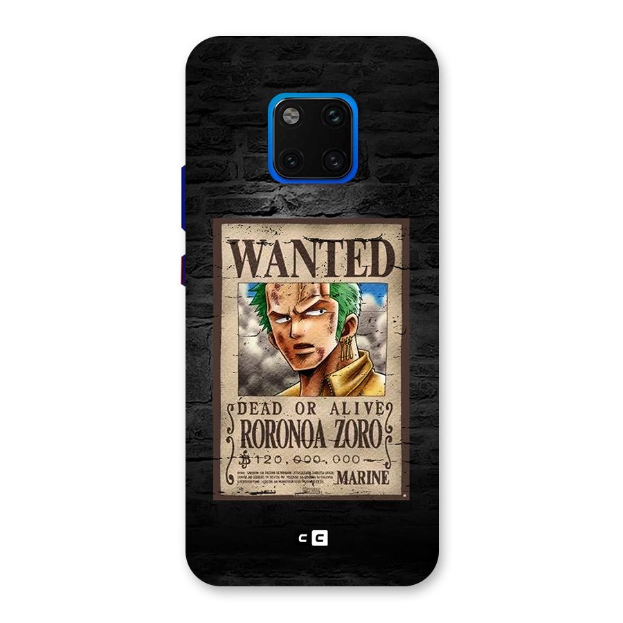 Zoro Wanted Back Case for Huawei Mate 20 Pro