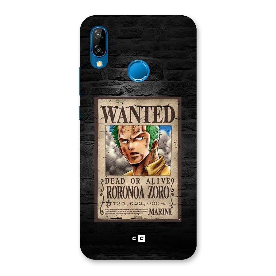 Zoro Wanted Back Case for Huawei P20 Lite