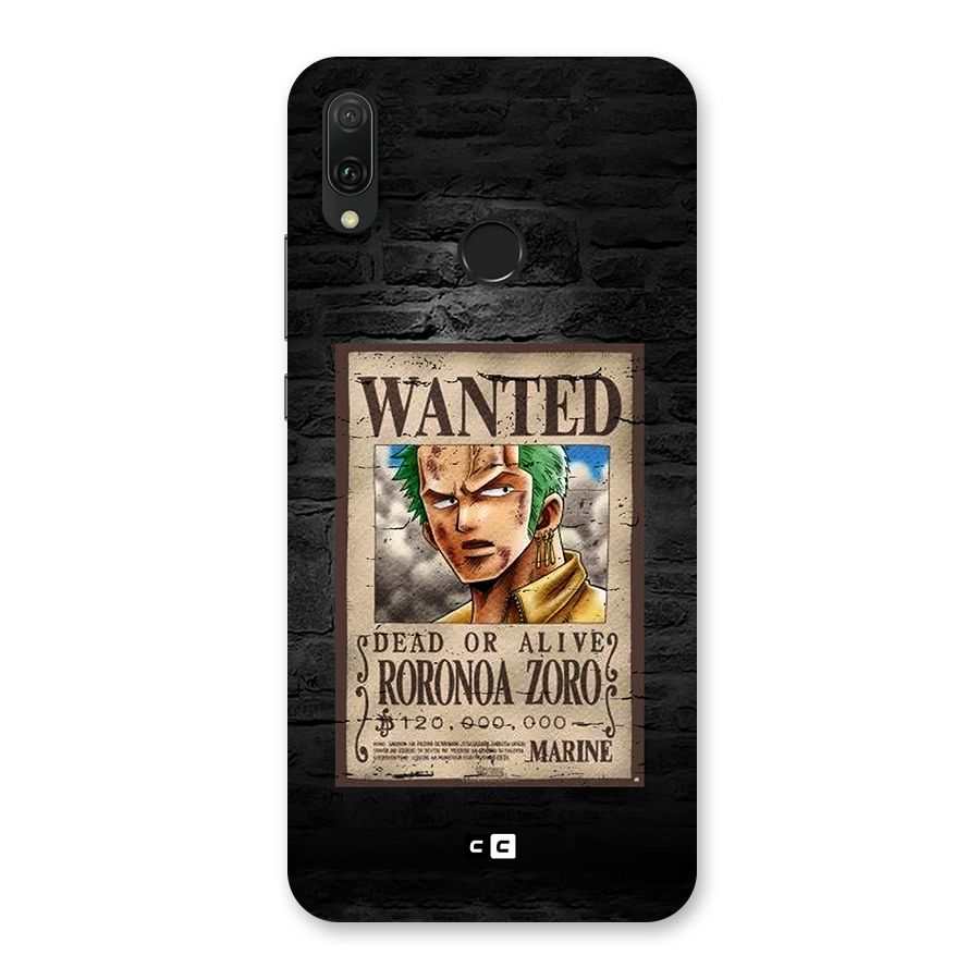 Zoro Wanted Back Case for Huawei Y9 (2019)