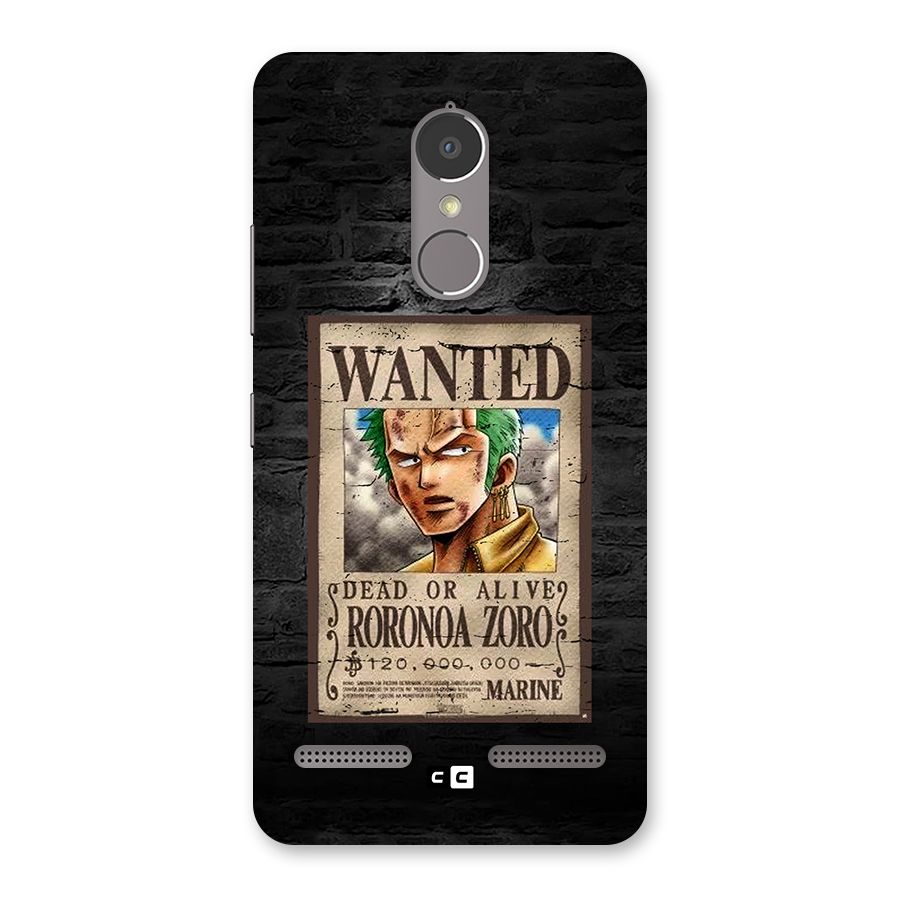 Zoro Wanted Back Case for Lenovo K6