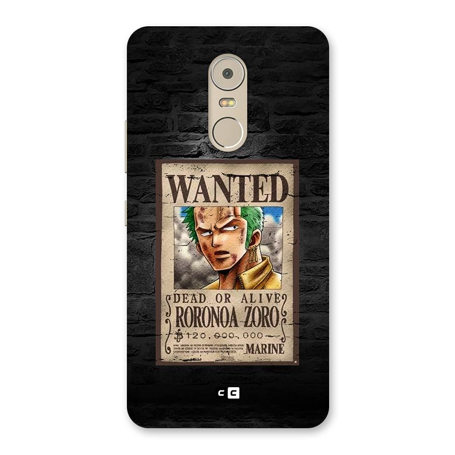 Zoro Wanted Back Case for Lenovo K6 Note