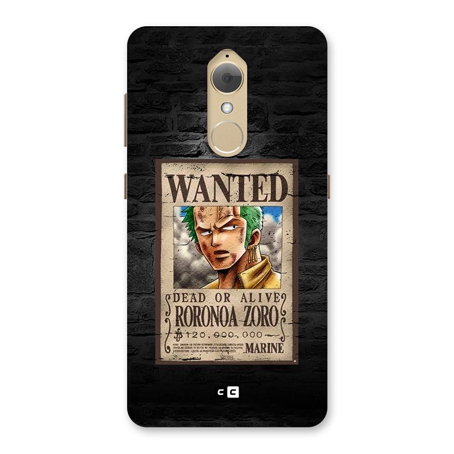 Zoro Wanted Back Case for Lenovo K8