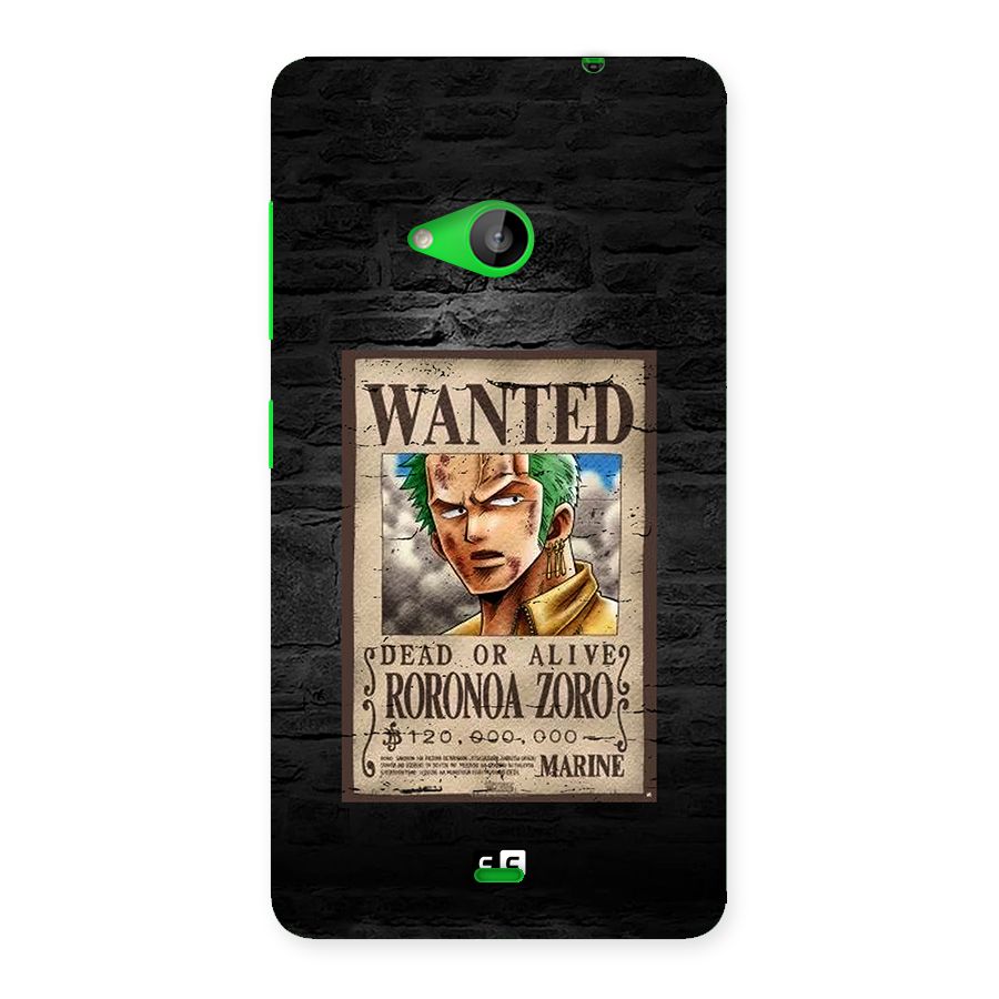 Zoro Wanted Back Case for Lumia 535