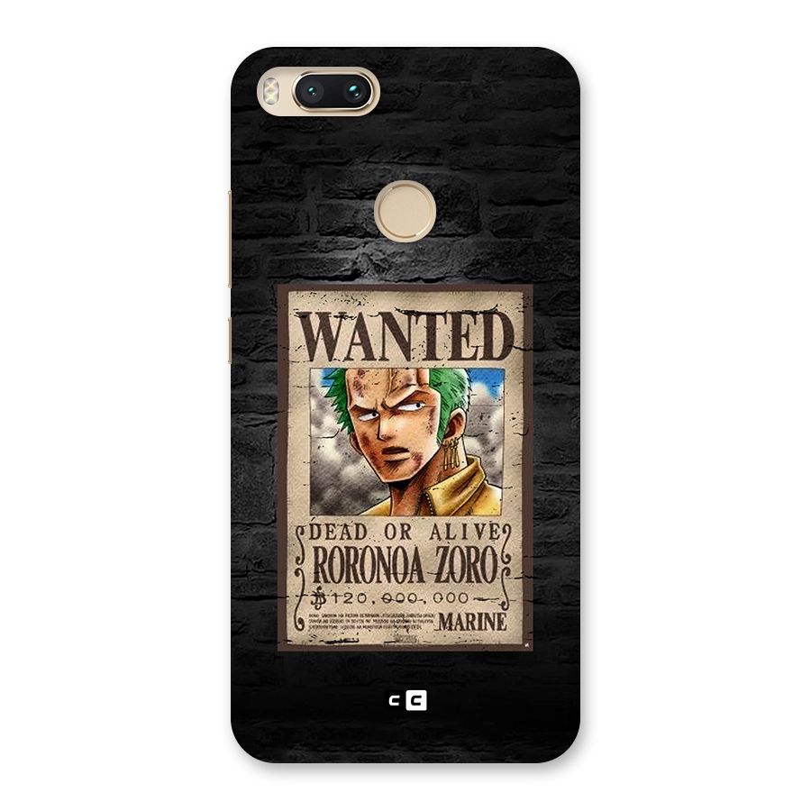 Zoro Wanted Back Case for Mi A1