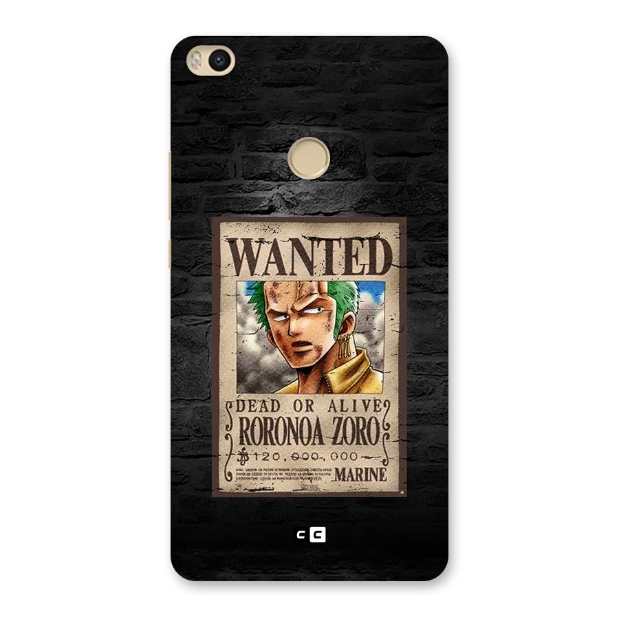 Zoro Wanted Back Case for Mi Max 2