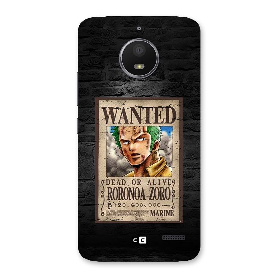 Zoro Wanted Back Case for Moto E4