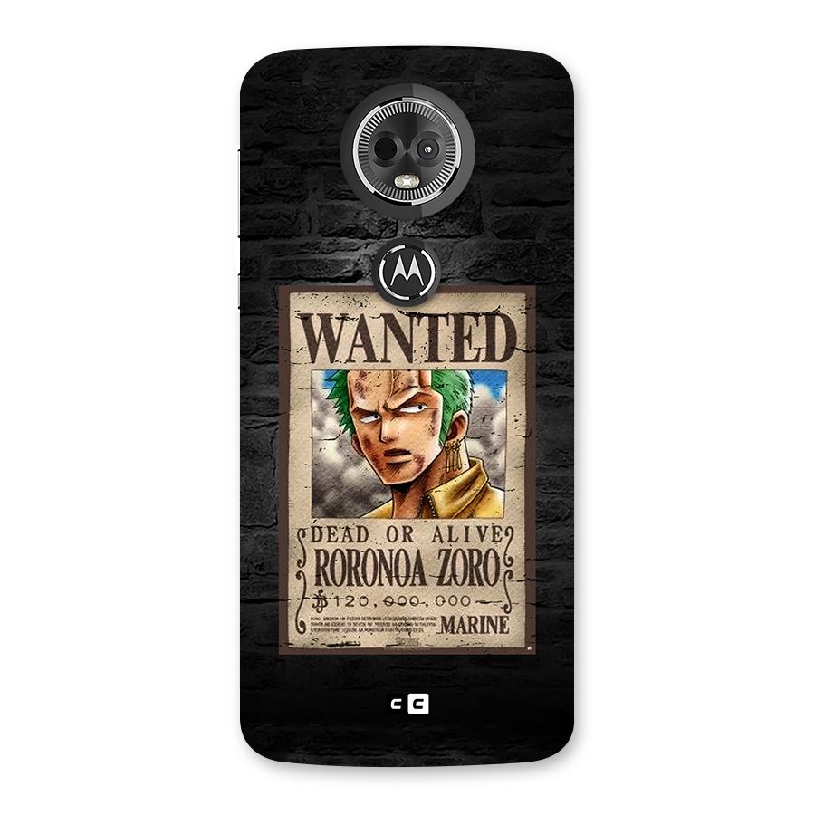 Zoro Wanted Back Case for Moto E5 Plus