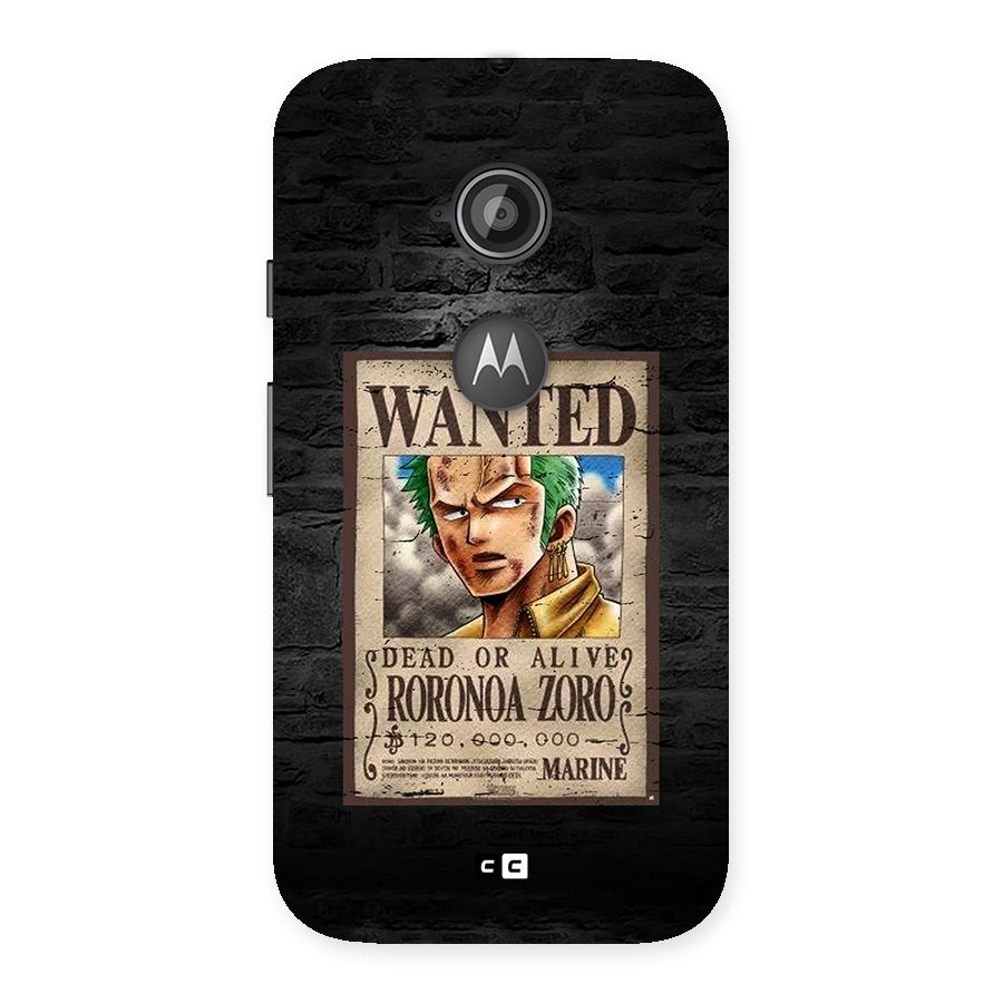 Zoro Wanted Back Case for Moto E 2nd Gen
