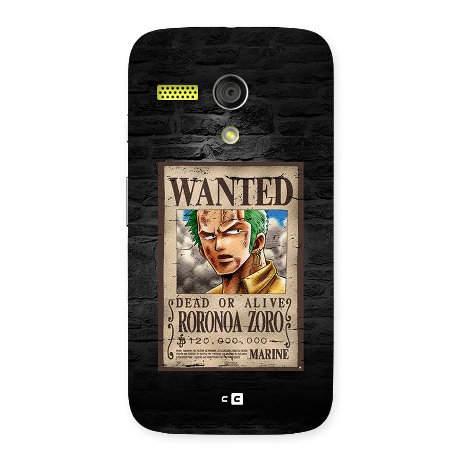 Zoro Wanted Back Case for Moto G