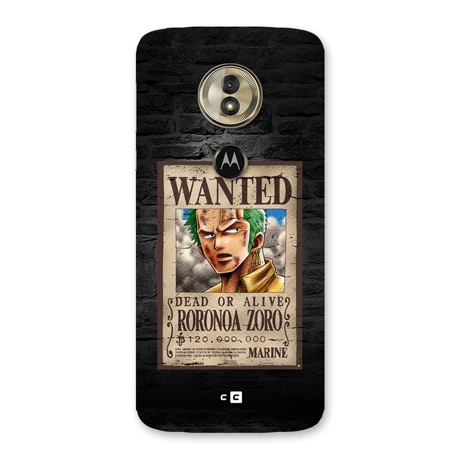 Zoro Wanted Back Case for Moto G6 Play