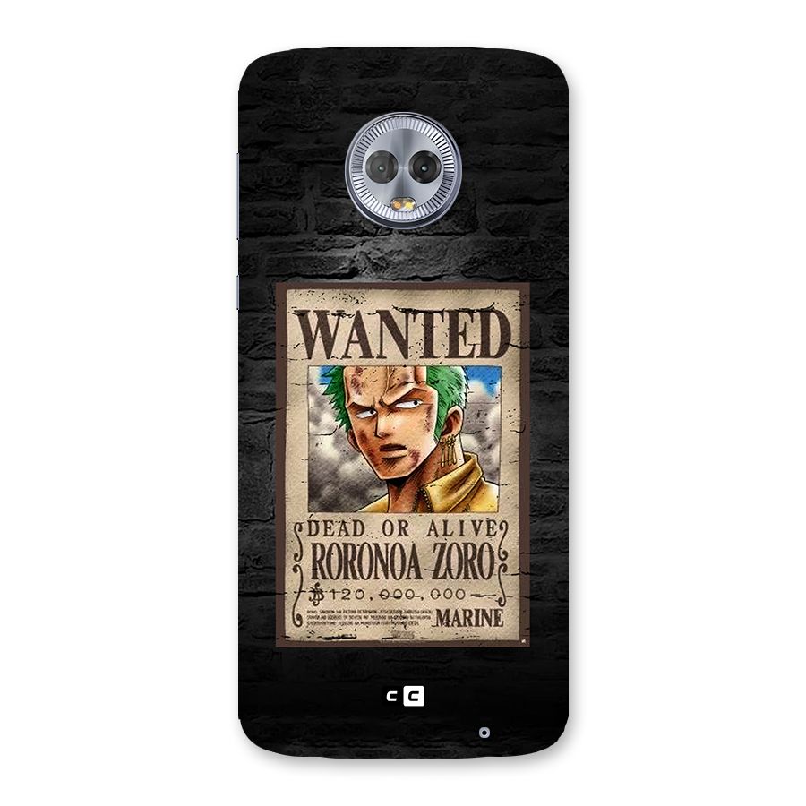 Zoro Wanted Back Case for Moto G6 Plus