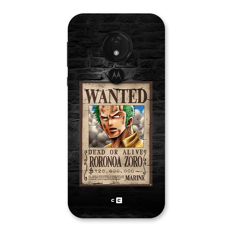 Zoro Wanted Back Case for Moto G7 Power