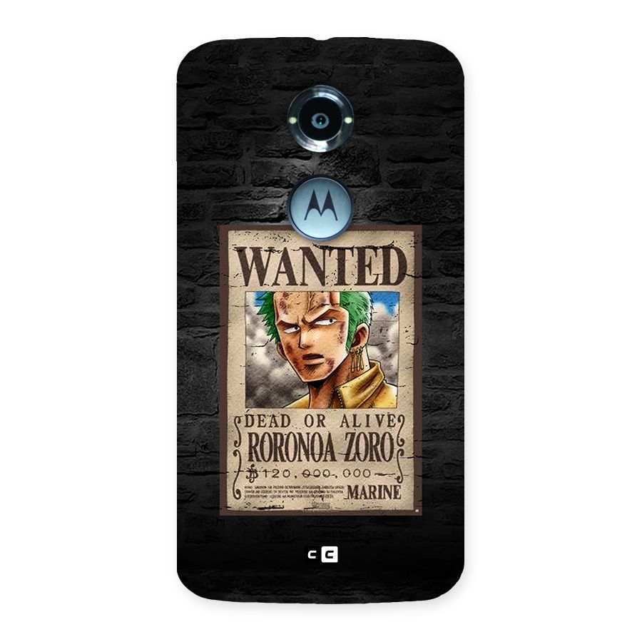 Zoro Wanted Back Case for Moto X2