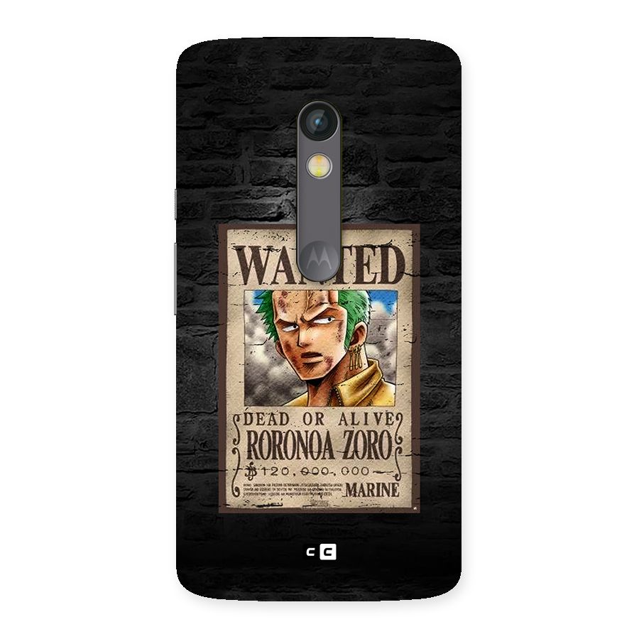 Zoro Wanted Back Case for Moto X Play