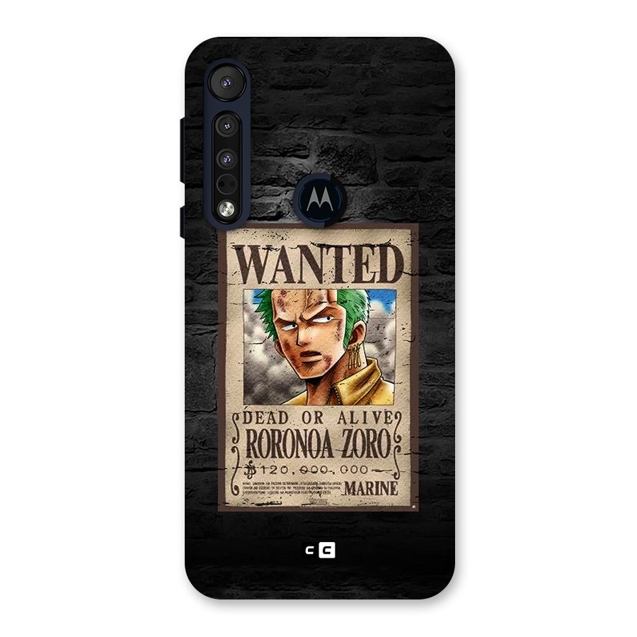 Zoro Wanted Back Case for Motorola One Macro