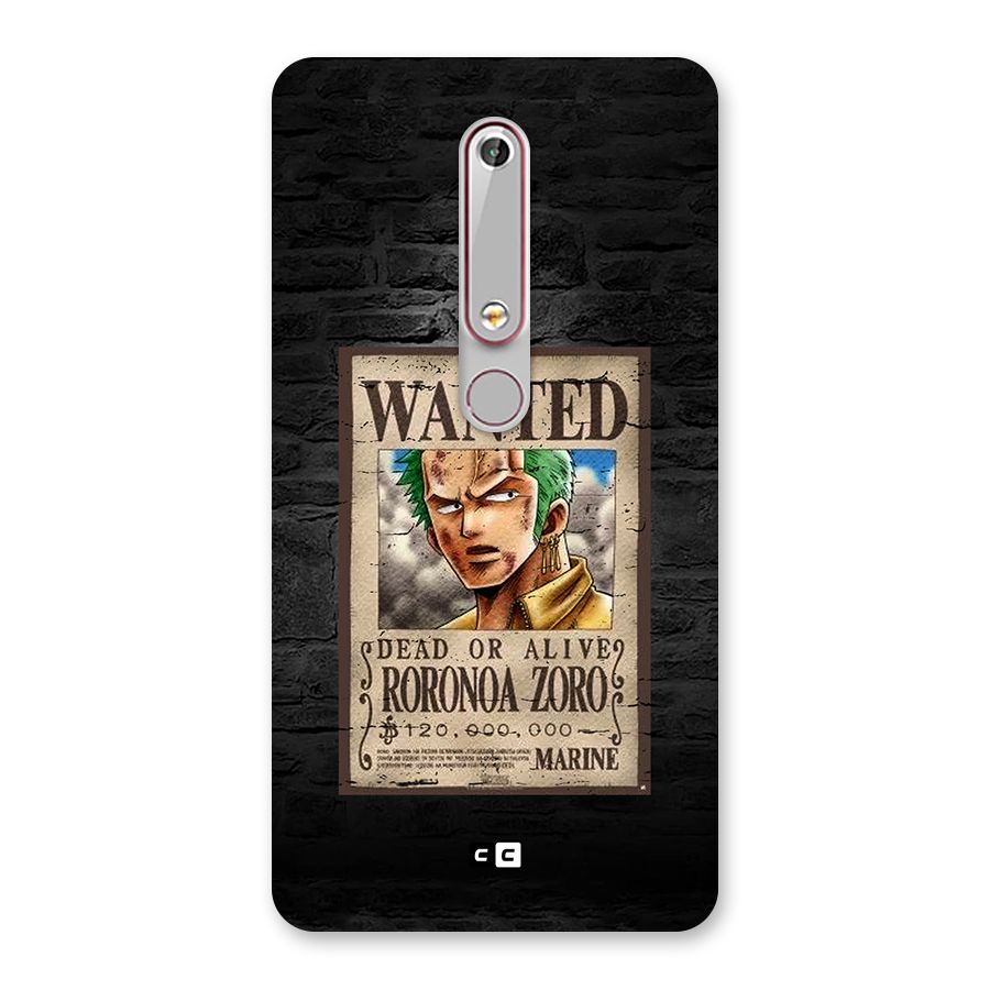 Zoro Wanted Back Case for Nokia 6.1