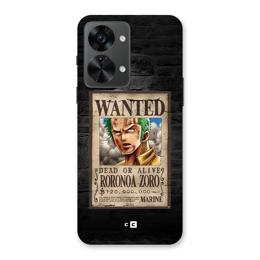Zoro Wanted Back Case for OnePlus Nord 2T