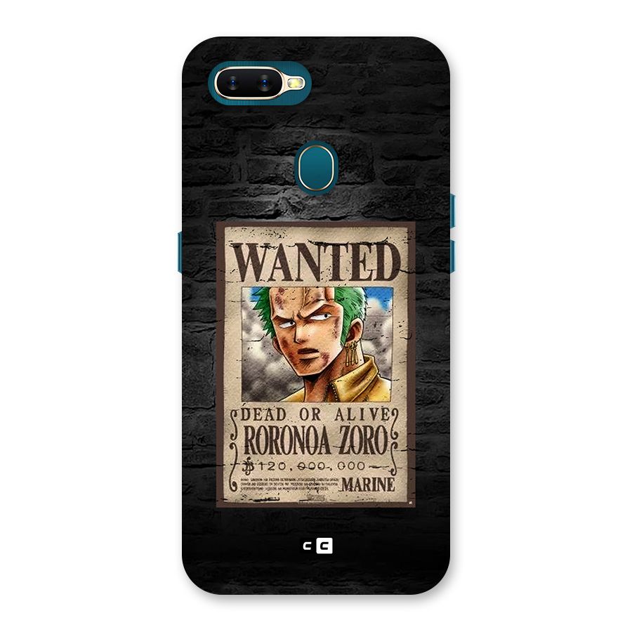 Zoro Wanted Back Case for Oppo A12
