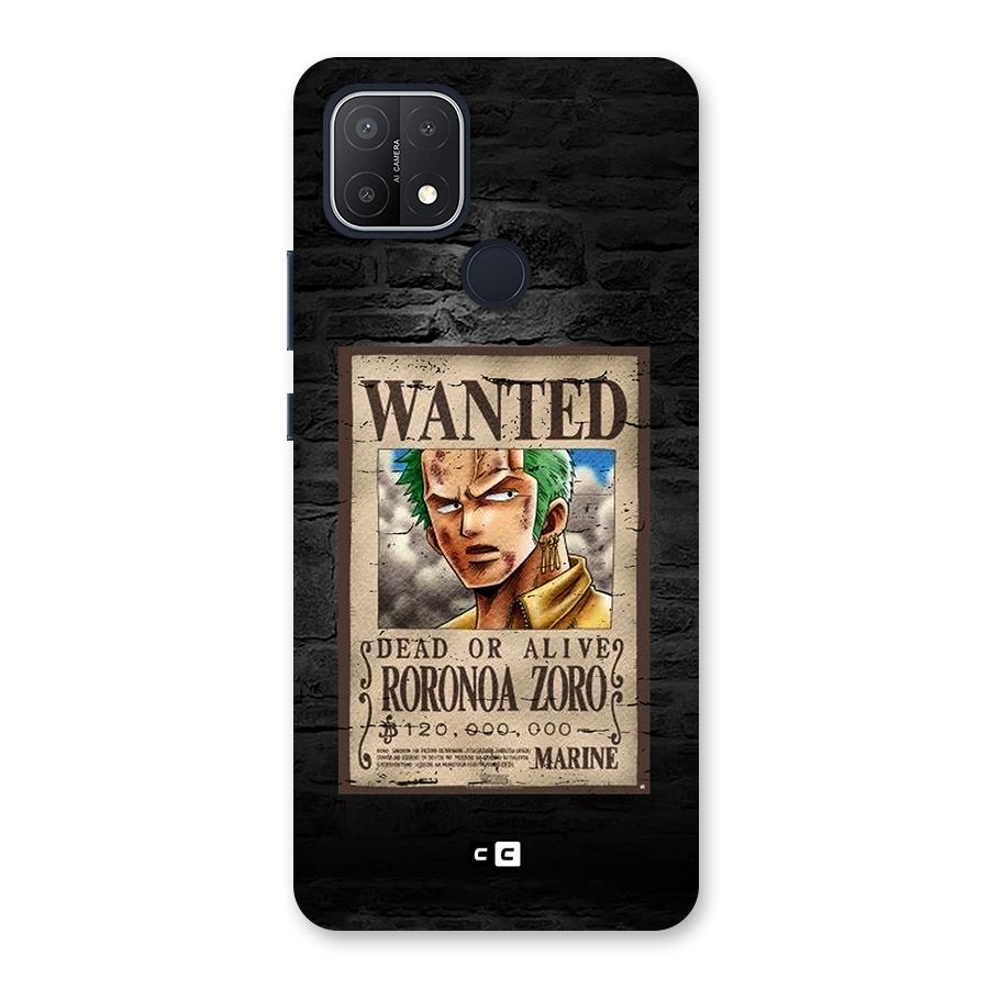 Zoro Wanted Back Case for Oppo A15s