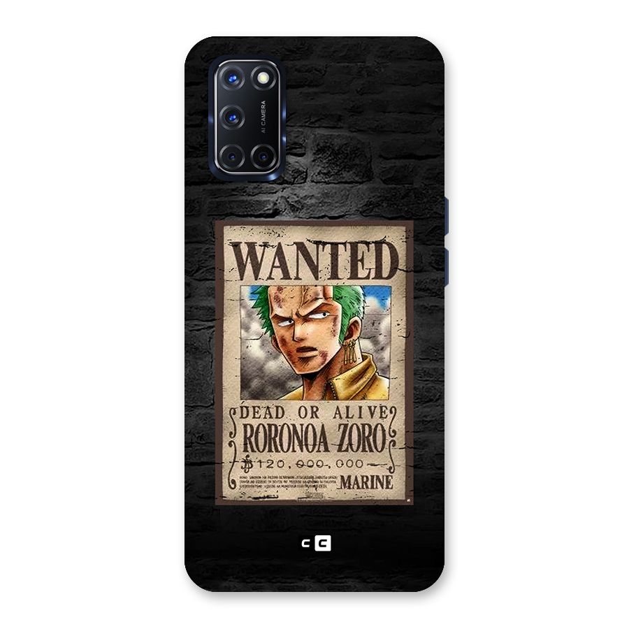 Zoro Wanted Back Case for Oppo A52