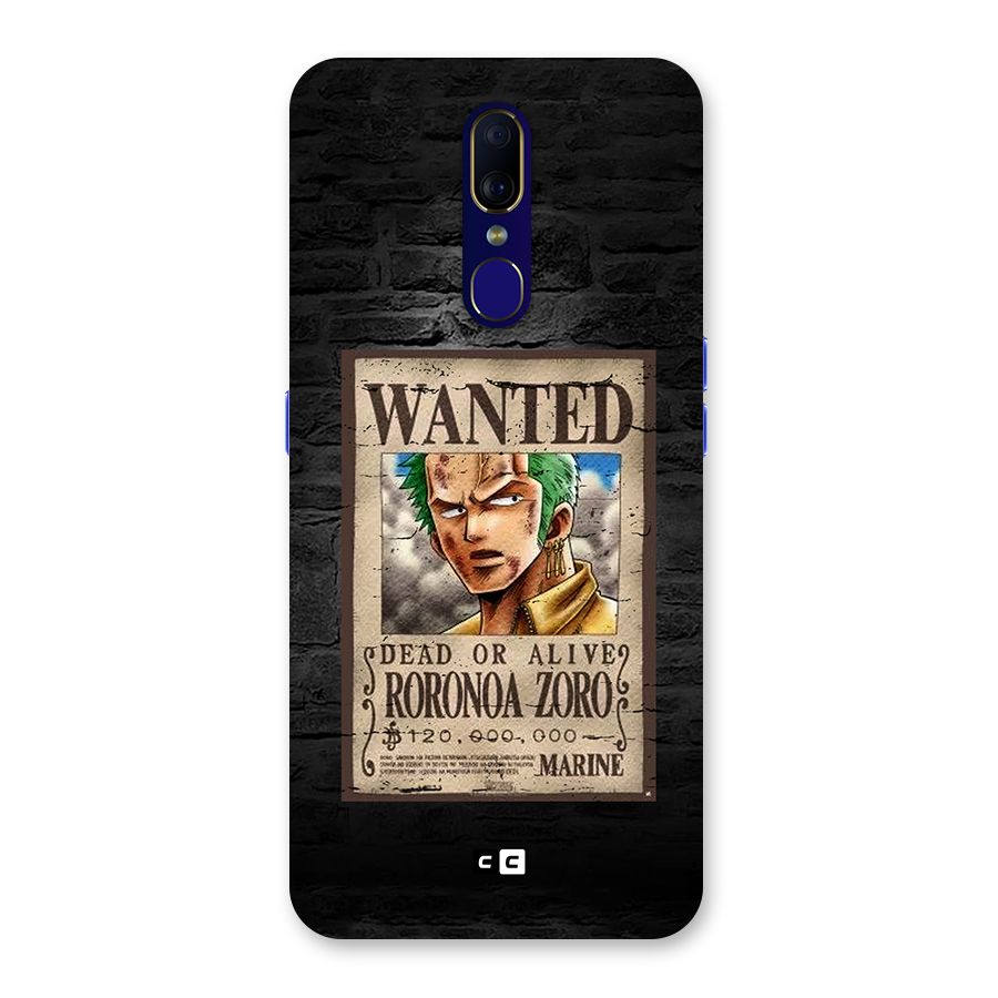 Zoro Wanted Back Case for Oppo A9