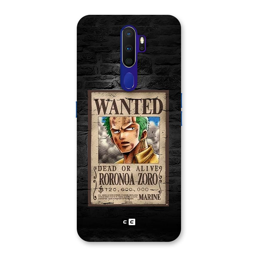 Zoro Wanted Back Case for Oppo A9 (2020)