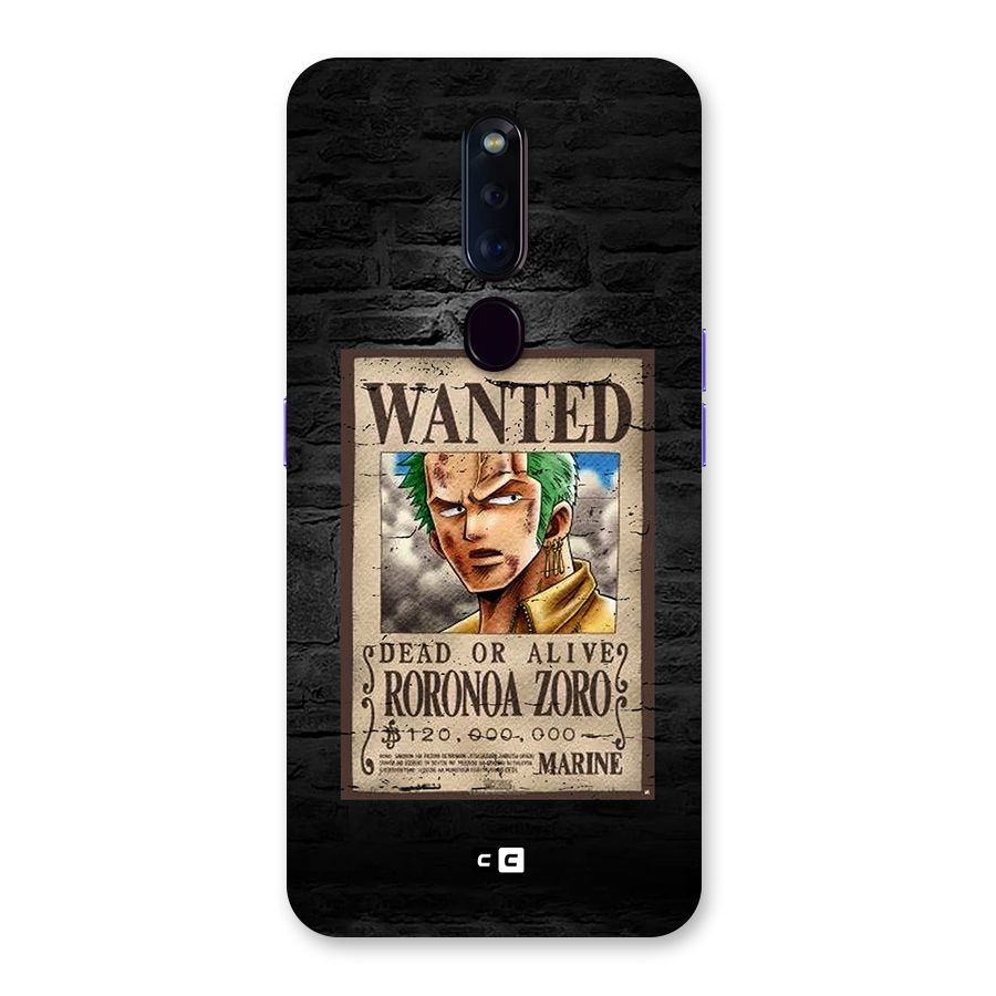 Zoro Wanted Back Case for Oppo F11 Pro