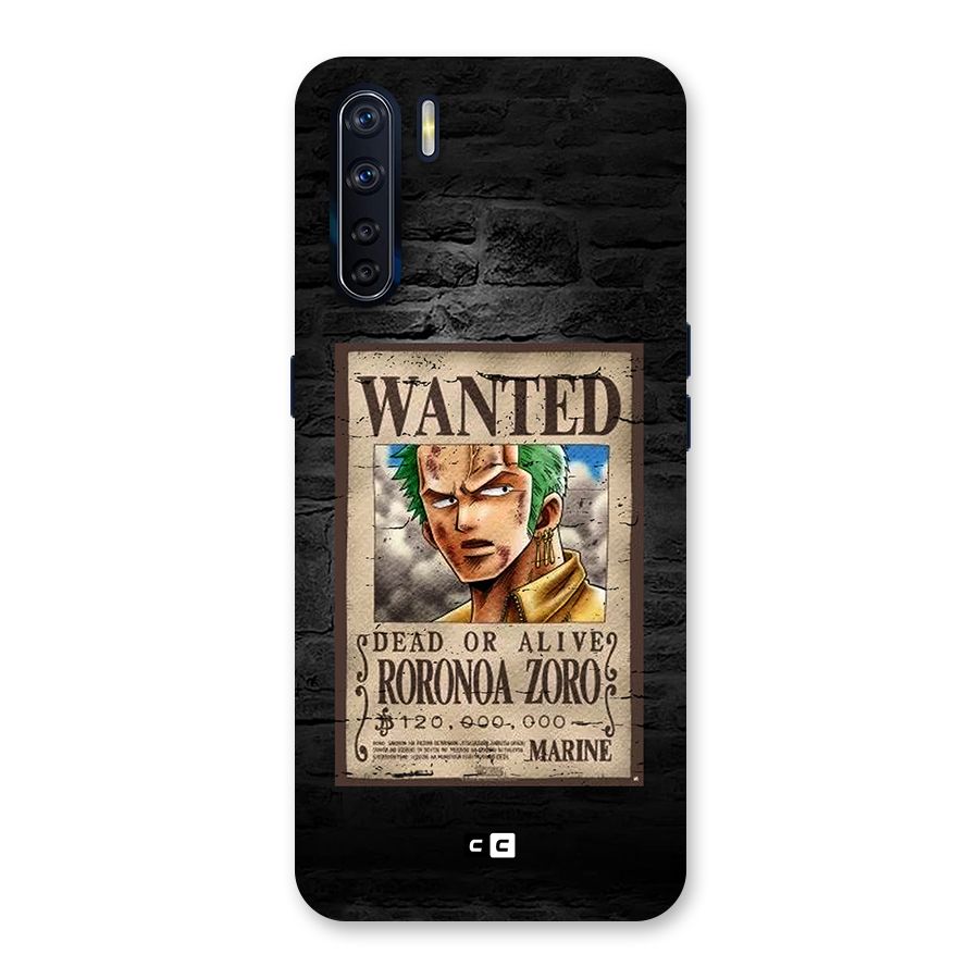 Zoro Wanted Back Case for Oppo F15