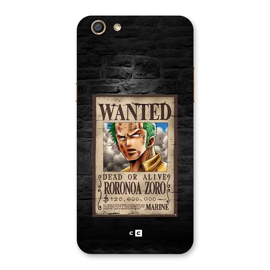 Zoro Wanted Back Case for Oppo F3