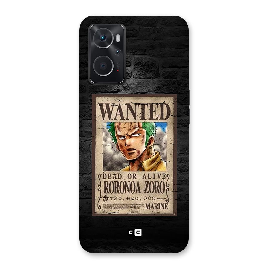 Zoro Wanted Back Case for Oppo K10 4G
